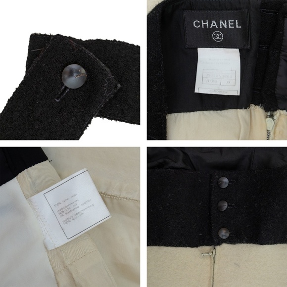 RARE Chanel Black & Cream Wool Halter Dress -‎ Size 38 - Picture 6 of 7